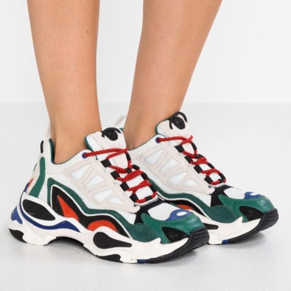 Sandro Paris Astro 1 Flame Low Top Chunky Fashion Sneakers in Multi, Size 7.5